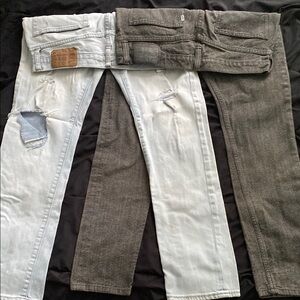 Checkered Gray Levi’s size W32 L34/ Light Blue American Eagle W32 L32.